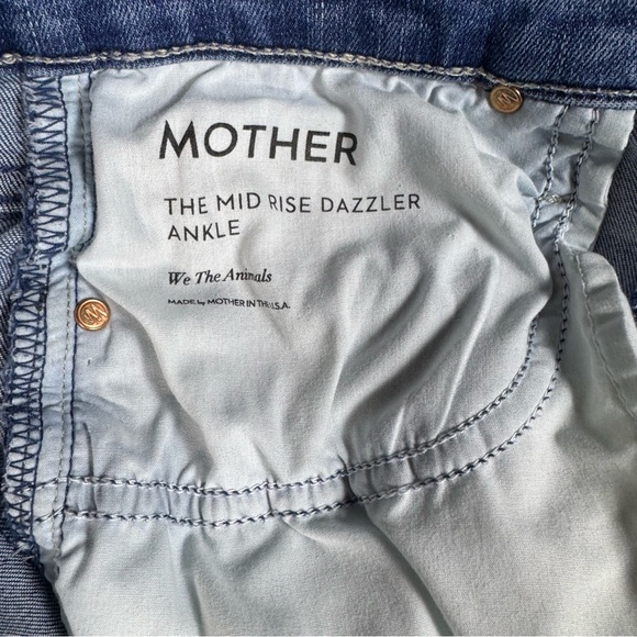 Mother The Mid Rise Dazzler Ankle Straight Leg We the Animal Wash Women Size 26 - Picture 7 of 11